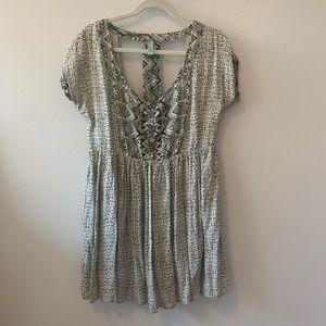 Free People Tribal Babydoll Open Back Dress